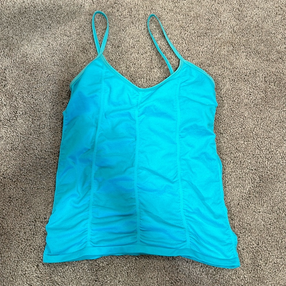 Bright Aqua Tank Top with Slim Straps